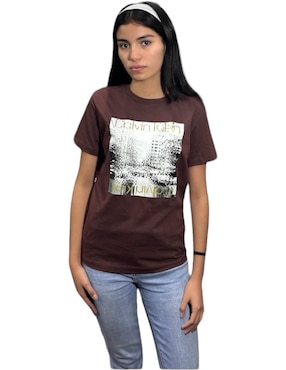 Playera manga corta Calvin Klein cuello redondo para mujer