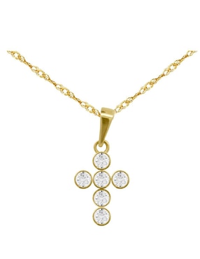 Collar de cruz Horoz de oro 10 K