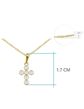 Collar de cruz Horoz de oro 10 K