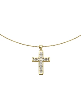 Collar de cruz Horoz 18 K