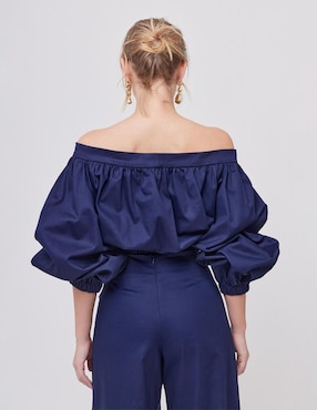 Blusa strapless Linea Pura manga larga para mujer