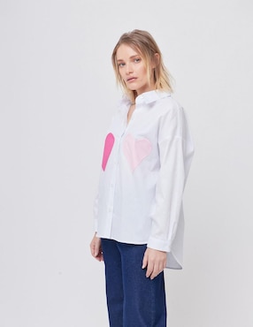 Blusa camisera Linea Pura manga larga para mujer