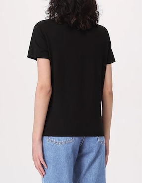 Playera manga corta FNC Collezioni Gato Rebel cuello redondo para mujer