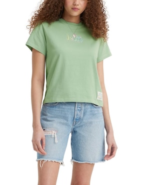 Playera Manga Corta Levi's Cuello Redondo Para Mujer