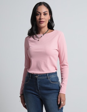 Playera Manga Larga LIEB Basics Cuello Ojal Para Mujer