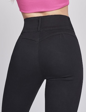 Jeans Campana Seven Jeans 6040ngro corte cintura alta para mujer