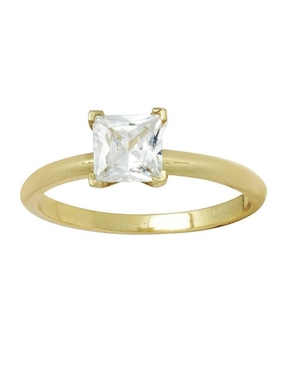 Anillo Rectangular Horoz 10 K De Oro Zirconia