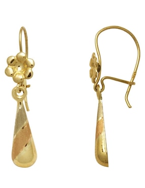 Aretes de flor Horoz de oro con acabado brillante
