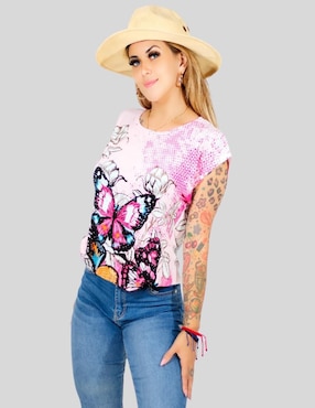 Blusa Malabis Manga Corta Para Mujer