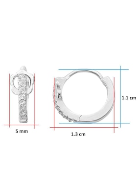 Aretes de flor Horoz de plata P 925 con acabado brillante zirconia