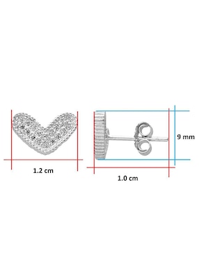 Broqueles de corazón Horoz de plata P 925 con acabado brillante zirconia