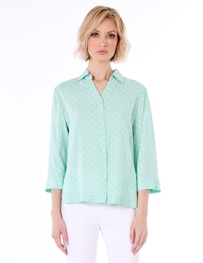 Blusa Camisera Foley's Manga 3/4 Para Mujer