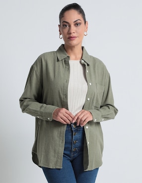 Blusa Camisera Dockers Manga Larga Para Mujer