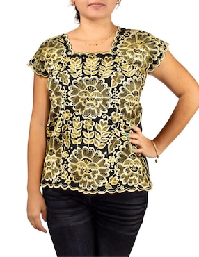 Blusa Teya Artesanal sin manga para mujer