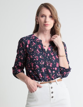 Blusa Ferrioni Manga 3/4 Para Mujer