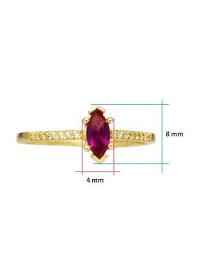 Anillo ovalado Horoz 10 k de oro zirconia pulido