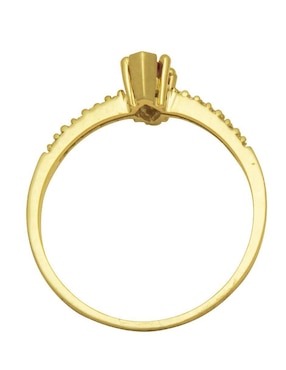 Anillo ovalado Horoz 10 k de oro zirconia pulido