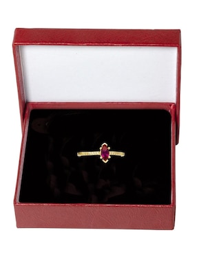 Anillo ovalado Horoz 10 k de oro zirconia pulido