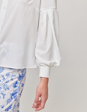 Blusa camisera Linea Pura manga larga para mujer