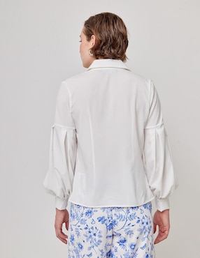Blusa camisera Linea Pura manga larga para mujer