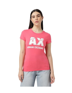 Playera Manga Corta Armani Exchange Cuello Redondo Para Mujer