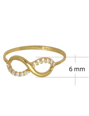 Anillo de infinito Horoz 10 k de oro zirconia pulido