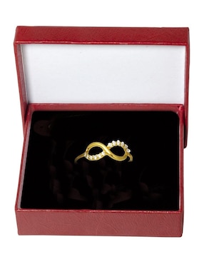 Anillo de infinito Horoz 10 k de oro zirconia pulido