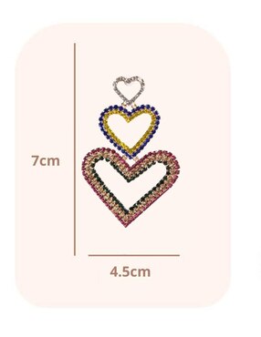 Aretes de corazón Yoiko Dil con acabado brillante fantasía