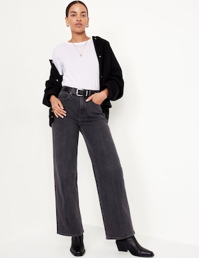 Jeans Wide Leg Old Navy 508655-000 Corte Cintura Para Mujer