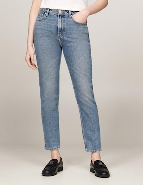 Jeans Slim Tommy Hilfiger Corte Cintura Alta Para Mujer