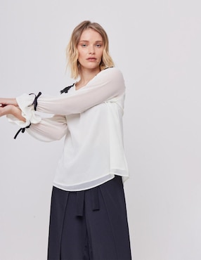 Blusa Linea Pura manga larga para mujer
