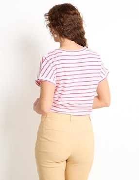 Playera manga corta Lieb cuello V para mujer