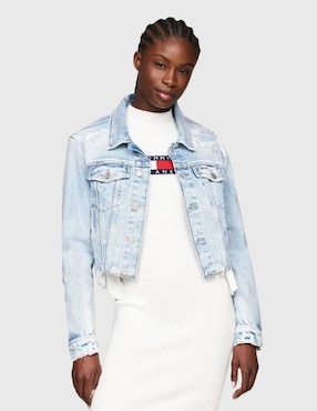 Chamarra Denim Tommy Jeans Para Mujer