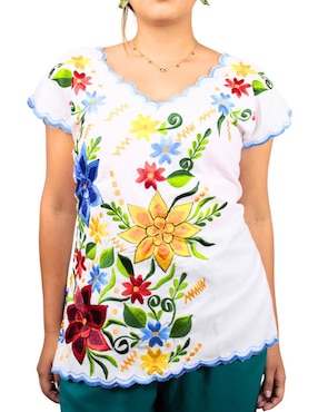 Blusa Teya Artesanal manga corta para mujer