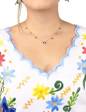 Blusa Teya Artesanal manga corta para mujer