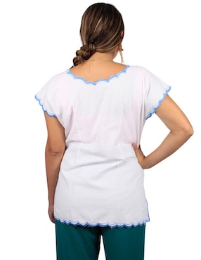 Blusa Teya Artesanal manga corta para mujer