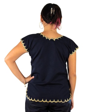 Blusa Teya Artesanal manga corta para mujer