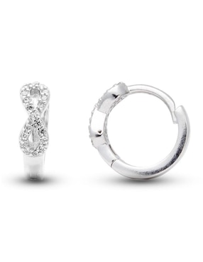 Aretes de infinito Horoz de plata P 925 con acabado brillante zirconia