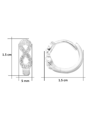Aretes de infinito Horoz de plata P 925 con acabado brillante zirconia