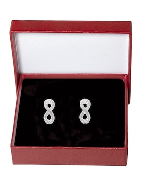 Aretes de infinito Horoz de plata P 925 con acabado brillante zirconia