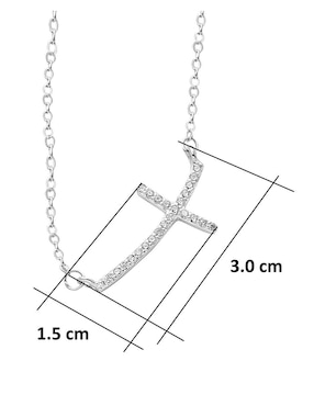 Collar de cruz Horoz de plata P 925