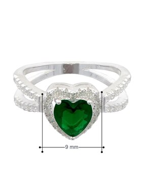 Anillo de corazón Horoz P 925 de plata zirconia pulido