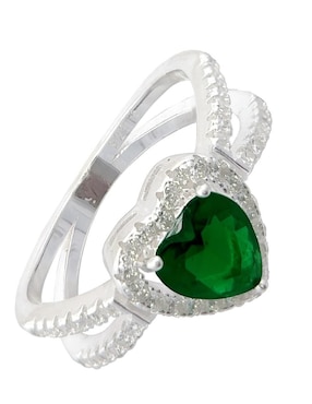 Anillo de corazón Horoz P 925 de plata zirconia pulido