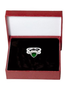 Anillo de corazón Horoz P 925 de plata zirconia pulido