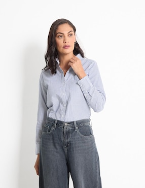 Blusa camisera Old Navy manga larga para mujer