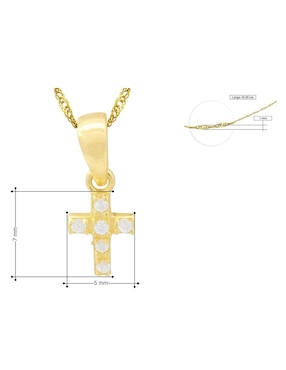 Collar de cruz Horoz de oro 10 K