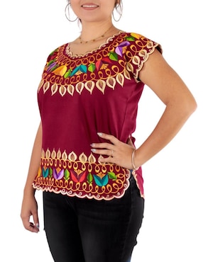 Blusa Teya Artesanal manga corta para mujer