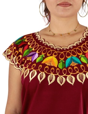 Blusa Teya Artesanal manga corta para mujer