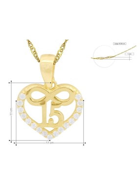 Collar de corazón Horoz de oro 10 K