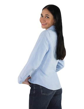 Blusa camisera Breton manga larga para mujer